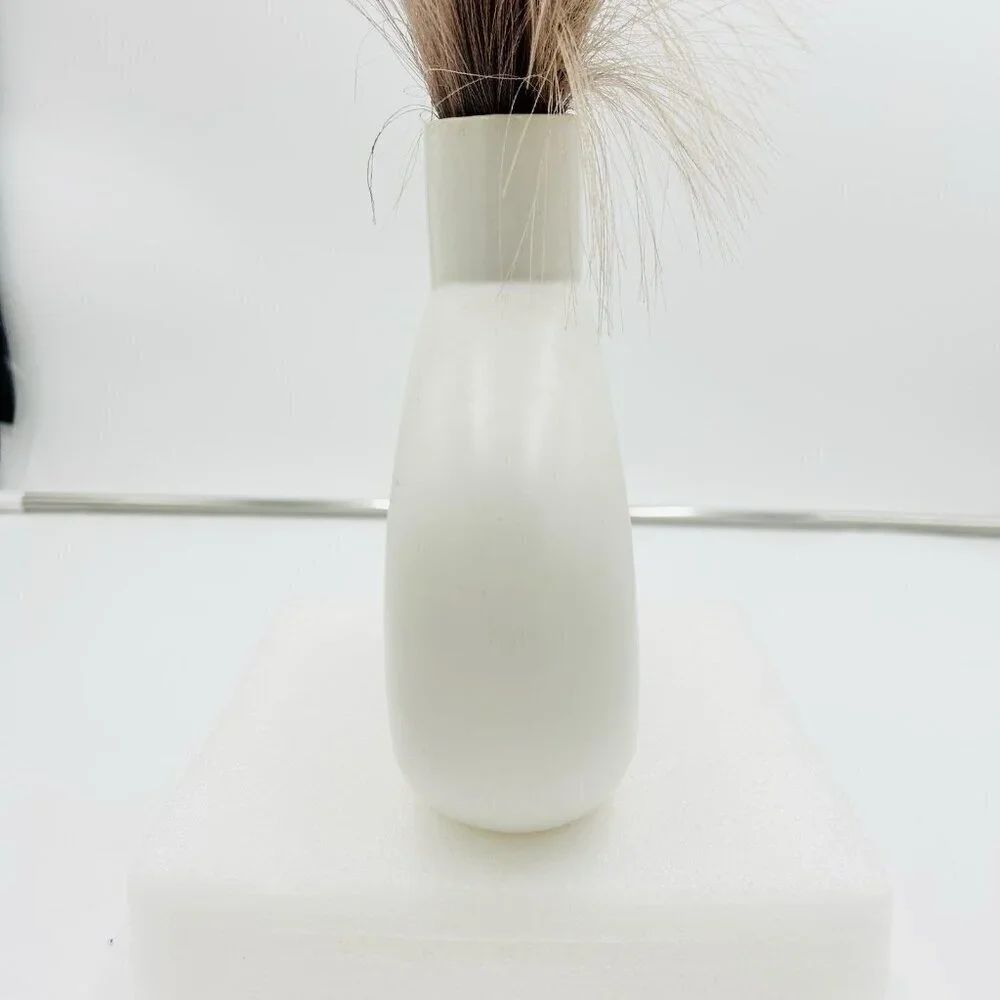 White Ceramic Vases Faux Pampas Grass Water Drop Design Doughnut Vase Modern